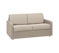 Canapé 2 places convertible express en tissu CALIFE - Beige - Couchage 120 cm - Matelas 14 cm Beige