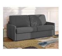 Canapé 2 places convertible express en tissu gris - Couchage 120 cm - Matelas 14 cm CALIFE