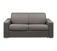 Canapé 2 Places Convertible Express en Tissu CALITO - Anthracite - Couchage Lattes Larges 120 cm - Matelas 18 cm avec mémoire de Forme DUNLOPILLO