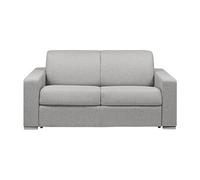 Canapé 2 places convertible express en tissu chiné gris - Couchage lattes larges 120 cm - Matelas 18 cm CALITO