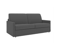 Canapé 2 places convertible express en tissu gris - Couchage 120 cm - Matelas 14 cm CALIFE