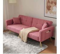 Canapé 2 places convertible - Inclinable - Tissu laine - Angle réglable - Poches latérales