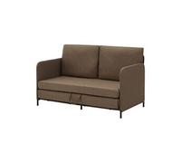 [en.casa] Canapé 2 Places Convertible Banquette Lit d'Appoint BZ Canapé-Lit Futon Divan pour Studio Salon Chambre d'Invité Acier Polyester 78 x 125 x 67 cm Marron