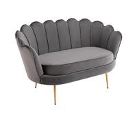 Canapé 2 places coquillage en velours anthracite DANDELION de Pascal Morabito