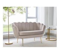 Canapé 2 places coquillage en velours taupe DANDELION de Pascal Morabito