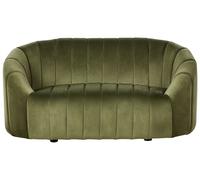 Beliani Canapé 2 Places Coquillage en Velours Vert Foncé Assise Profilée Style Rétro Malung