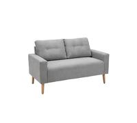 HOMCOM Canapé 2 Places Design scandinave dim. 145L x 76l x 88H cm Pieds Bois Massif Tissu Gris Clair