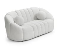 Canapé 2 places design Sidonie Tissu bouclette Blanc