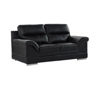 Canapé 2 places en cuir de buffle MONIKA - Noir