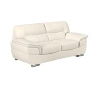 Canapé 2 places en cuir - VENTE-UNIQUE - THIBAULT - Blanc - Contemporain - Design