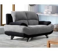 Canapé 2 places en microfibre MUSKO - Bicolore gris et noir