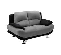 Canapé 2 places en microfibre MUSKO - Bicolore gris et noir