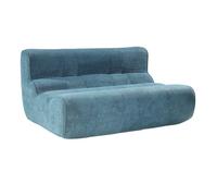 Canapé 2 places en mousse polyuréthane et tissu polyester touché doux bleu - BLOW -