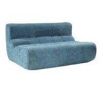 Canapé 2 places en mousse polyuréthane et tissu polyester touché doux bleu - BLOW - ALTOBUY Bleu