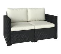 Canapé 2 places en rotin Outsunny, canapé de jardin d'extérieur avec assise profonde, coussins et larges accoudoirs, petit canapé de jardin en rotin résistant aux intempéries pour terrasse, balcon ou