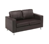 Canapé 2 places en simili ACKLEY - Chocolat - Contemporain - Design - Marron - Moelleux