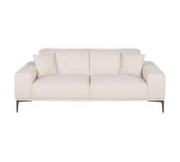 Canapé 2 places en textile tramé beige 212x81x96cm Beige