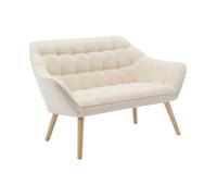 Canapé 2 places en tissu beige CASERTA