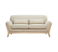 Miliboo - Canapé scandinave 2 places en tissu beige et bois clair YOKO