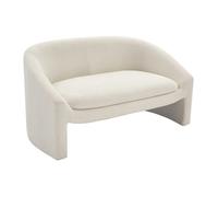 Canapé 2 places en tissu bouclette blanc OSSANA