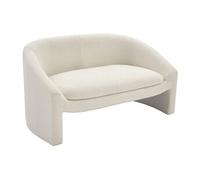 Canapé 2 places en tissu bouclette blanc OSSANA