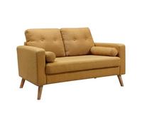 Canapé 2 places en tissu effet lainage à bouclettes TATUM - Jaune