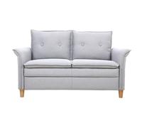 Canapé scandinave 2 places en tissu gris clair et bois clair CLIFF