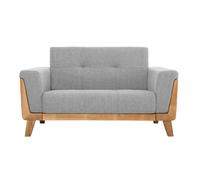 Miliboo Canapé scandinave 2 Places en Tissu Gris et Bois Clair Fjord