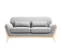 Miliboo Canapé scandinave 2 Places en Tissu Gris et Bois Clair Yoko