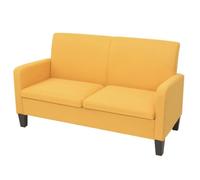 Canapé 2 places en tissu - Jaune - VIDAXL - Moelleux - Avec accoudoirs - Fixe
