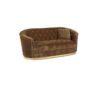 Canapé 2 places en tissu marron, assise capitonnée, fonction relax, usage quotidien, uni - Bold Monkey, Panther - 170x91x78 cm