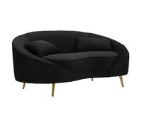 Canapé 2 Places en Tissu "Oslo" 148cm Noir