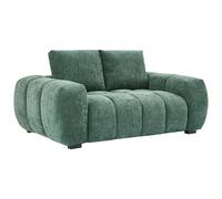 Canapé 2 places en tissu texturé vert BERENIA