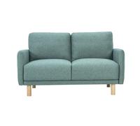 Canapé design 2 places en tissu vert de gris et bois clair BONO