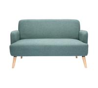 Miliboo Canapé scandinave 2 Places en Tissu Vert de Gris et Bois Clair ISKO