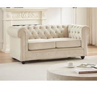 Canapé 2 places en velours beige CHESTERFIELD