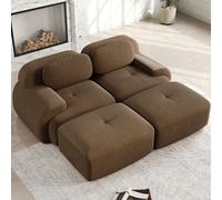 Canapé 2 places, en velours côtelé, modulaire, sans cadre, en mousse froide 32D, accoudoirs ergonomiques et dessous antidérapant, pour salon et chambre à coucher, marron