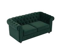 Canapé 2 places en velours vert CHESTERFIELD