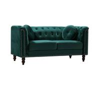 Canapé 2 places en velours vert émeraude TURNER
