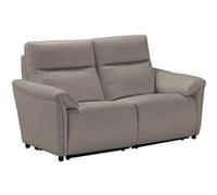 MAZARO - Canapé 2 Places Fixe Cuir Gris éléphant - Altobuy Gris G