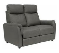 Canapé 2 places fixe tissu polyester imitation cuir gris foncé - GIACOMO - ALTOBUY Gris