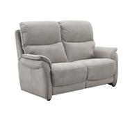 AltoBuy Canapé 2 Places Fixe Tissu Polyester Imitation Peau Gris Clair - Sultan