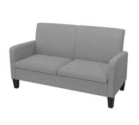 Canapé 2 places - Gris Clair - Tissu - 135 x 65 x 76 cm - Design Contemporain - Confort Moelleux