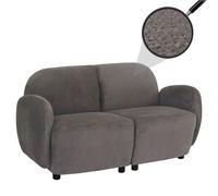 Canapé 2 places HWC-P33, canapé 2 places, tissu/textile chenille (330 g/m²) Oeko-Tex gris clair