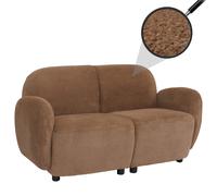 Canapé 2 places HWC-P33, canapé 2 places, tissu/textile chenille (330 g/m²) Oeko-Tex marron