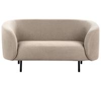 Canapé 2 Places Incurvé Design Art Déco Moderne avec Pieds Noirs en Tissu Polyes