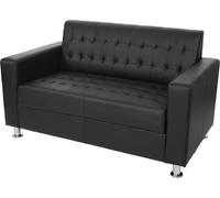 Canapé 2 Places Kunda, Sofa De Salon, Similicuir, Pieds Métalliques Noir Multicolore