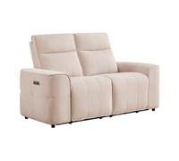 Vente-unique - Canapé 2 Places Relax électrique en Tissu Chenille Beige SCAMOCO
