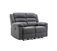 Canapé 2 places relax électrique en tissu gris BUROLO