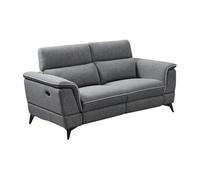 Canapé 2 places relax électrique en tissu gris MACARI